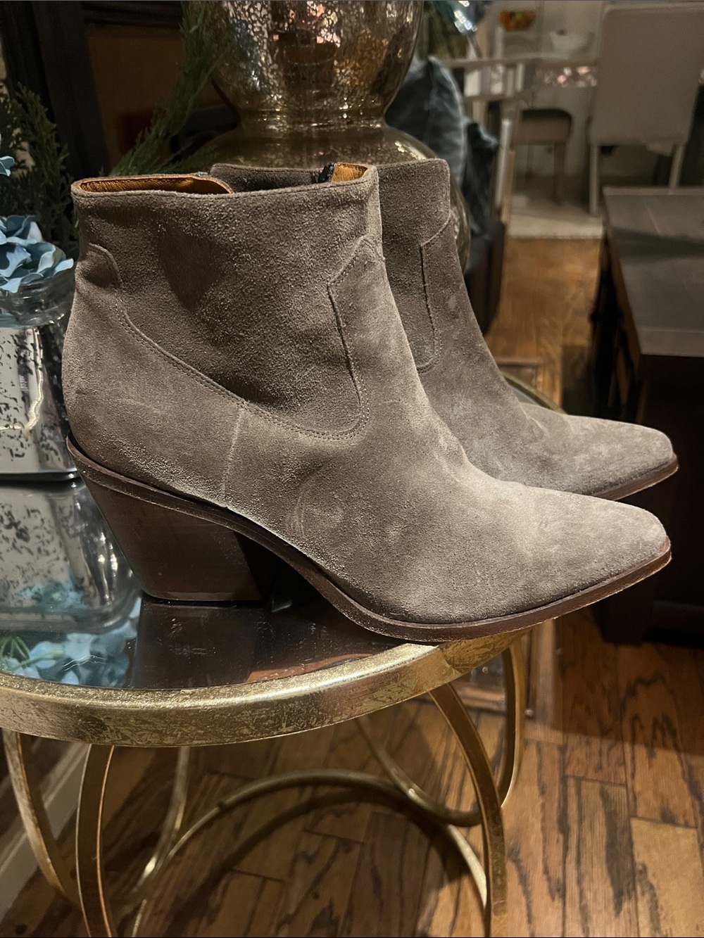 rag & bone Taupe Suede Ankle Booties